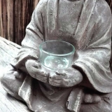 Statua Buddha dell'Offerta - con porta candela