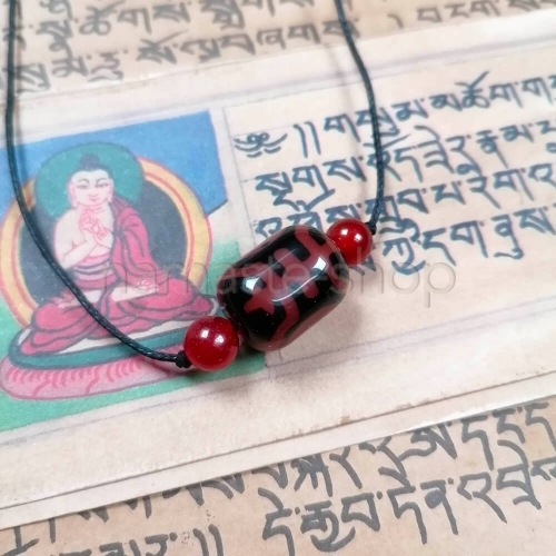Ciondolo Talismano DZI in Agata - SALUTE - Originale Tibet - 2cm