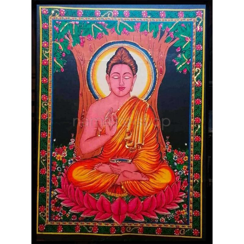 Batik Buddha Vitarka Mudra - Telo con Applicazioni