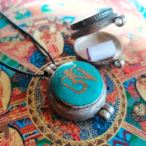 GHAU TIBETANO - Amuleto - Ciondolo OM con Mantra - Cod.GHAU2