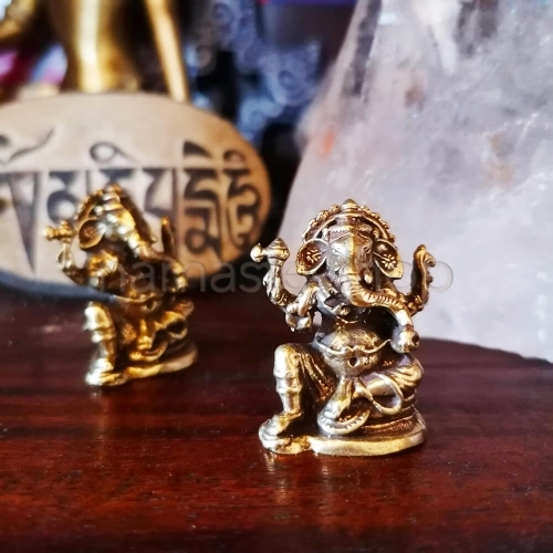 Mini Ganesha - Piccola Statuetta in Ottone - Cod. GAN2