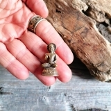 Mini BUDDHA Dharmachakra Mudra - Piccola Statuetta in Ottone