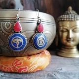 Orecchini Tibetani - Occhi di Buddha e OM - Cod. Tibet-1
