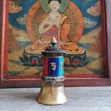 Ruota di Preghiera Tibetana con Pietre - Media - Originale Nepal - Cod. PRAY-D