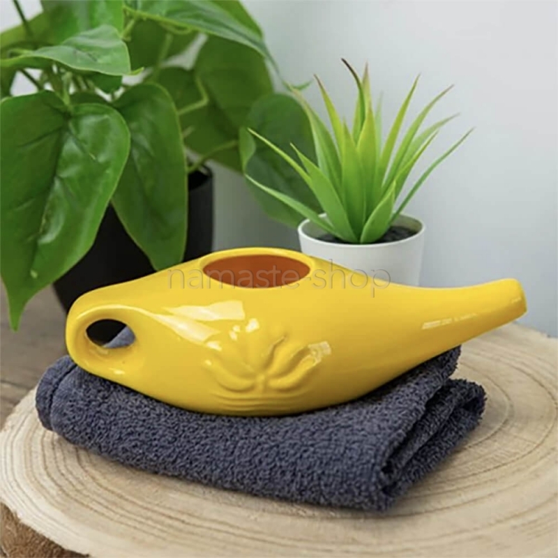 Neti Lota / Neti Pot - Lavaggio Nasale - Ceramica Gialla