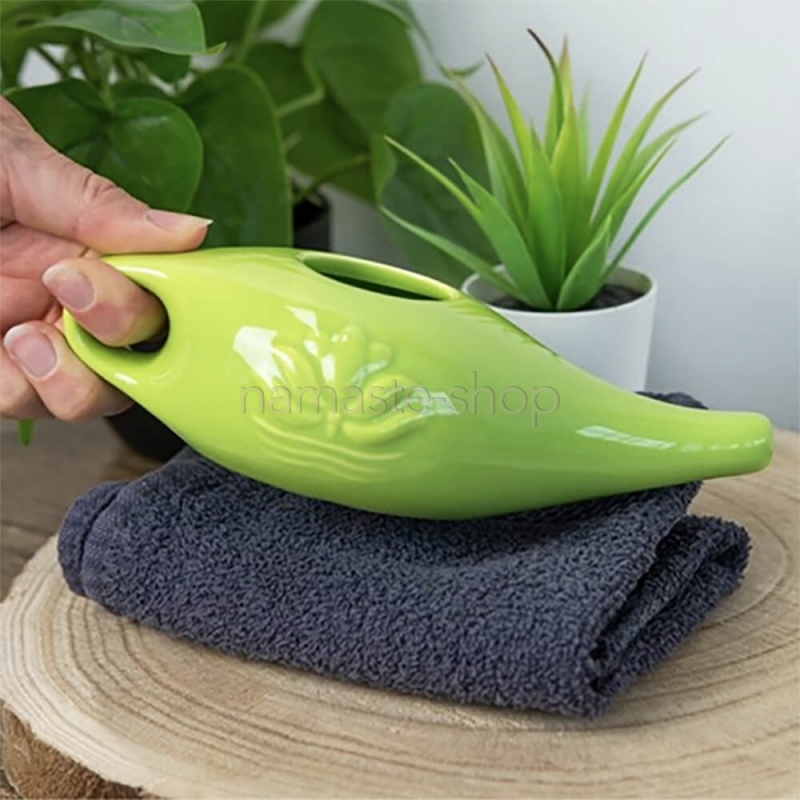 Neti Lota / Neti Pot - Lavaggio Nasale - Ceramica Verde