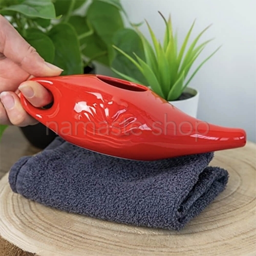 Neti Lota / Neti Pot - Lavaggio Nasale - Ceramica Rossa