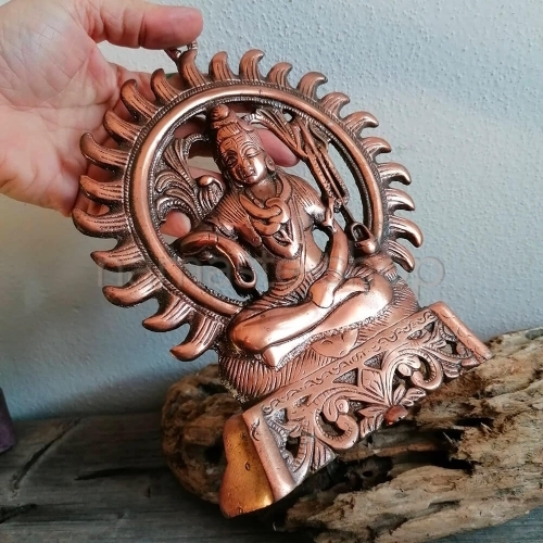 Lord Shiva nel Sole - Decorazione in Metallo Ramato