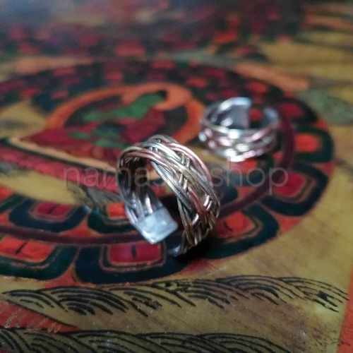 Anello Tibetano - Intreccio Tre Metalli
